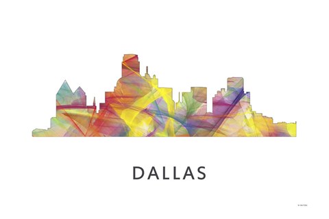 Framed Dallas Texas Skyline Print