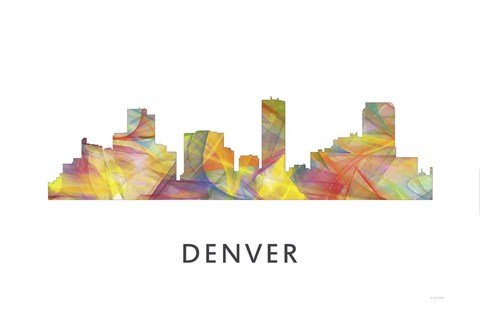 Framed Denver Colorado Skyline Print