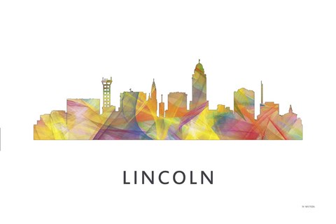 Framed Lincoln Nebraska  Skyline Print