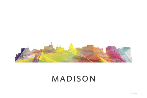 Framed Madison Wisconsin Skyline Print