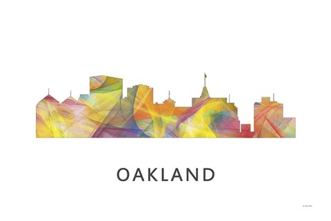 Framed Oakland California Skyline Print