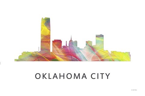 Framed Oklahoma City Oklahoma Skyline Print