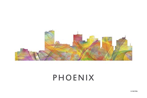 Framed Phoenix Arizona Skyline Print