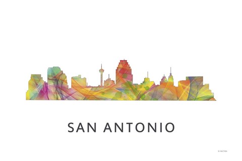Framed San Antonio Texas Skyline Print