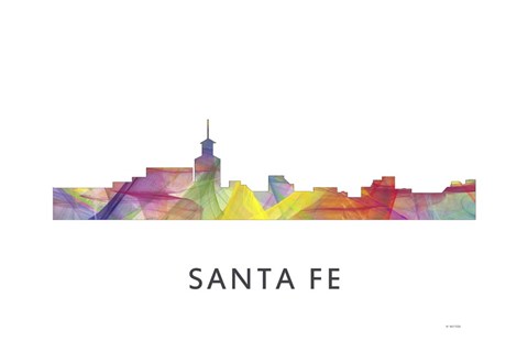 Framed Santa Fe New Mexico Skyline Print