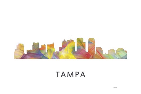 Framed Tampa Florida Skyline Print