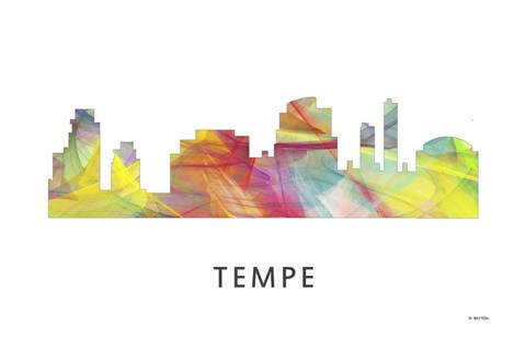 Framed Tempe Arizona Skyline Print