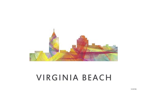 Framed Virginia Beach Virginia Skyline Print