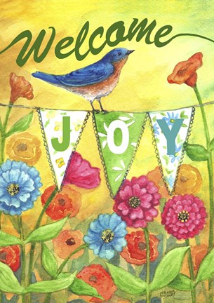 Framed Bluebird Welcome Print