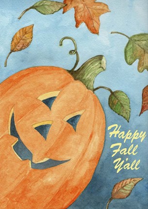 Framed Pumpkin Happy Fall Y&#39;all Print
