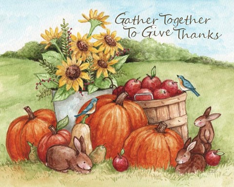Framed Gather Together To Give Thanks Print