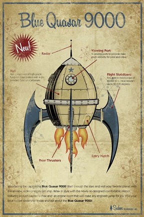 Framed Blue Quasar Print