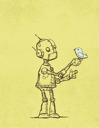 Framed Robot Bird Print
