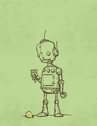 Framed Robot Icecream Print