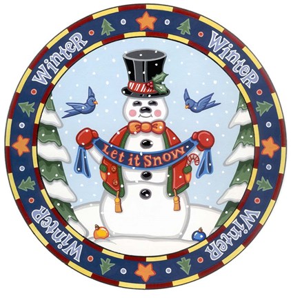 Framed Apple Snowman Print