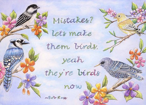 Framed Birds and Flowers Quote Print