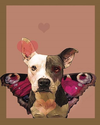 Framed Butterfly Dog 2 Print
