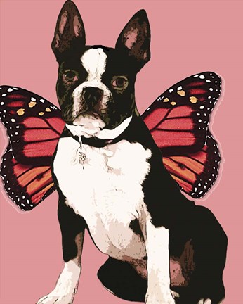 Framed Butterfly Dog 3 Print