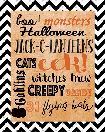 Framed Halloween Typog 2 Print