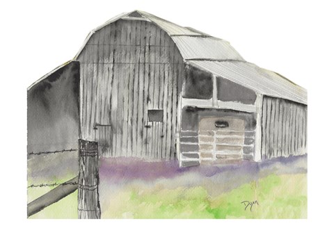 Framed Gray Barn Print