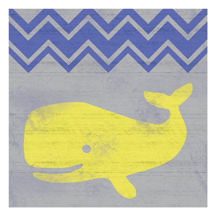 Framed Striped Whale Print