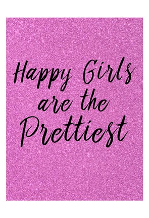 Framed Happy Girls Pink Print