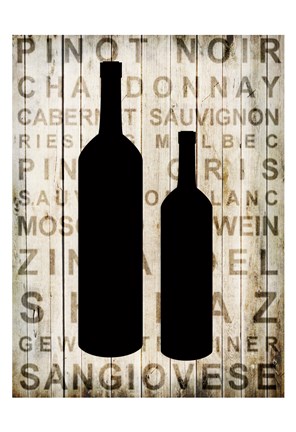 Framed Wine Silhouette 2 Print