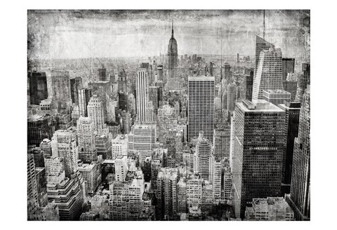 Framed Manhattan Fom The Sky Print