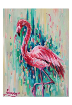 Framed Flamingo Pose 1 Print