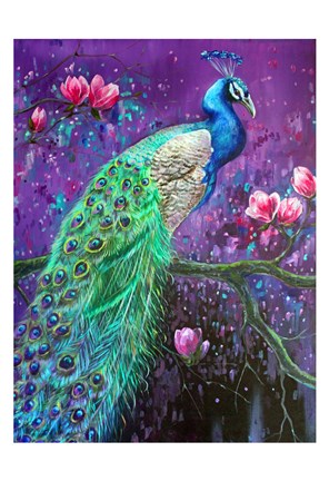 Framed Botanical Peacock 1 Print