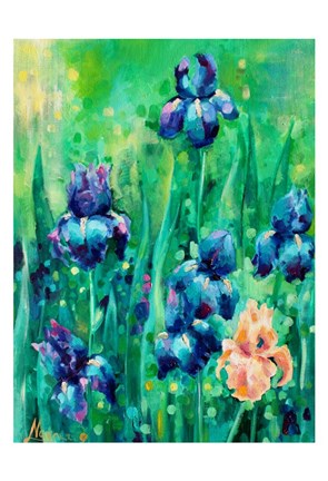 Framed Irises 1 Print
