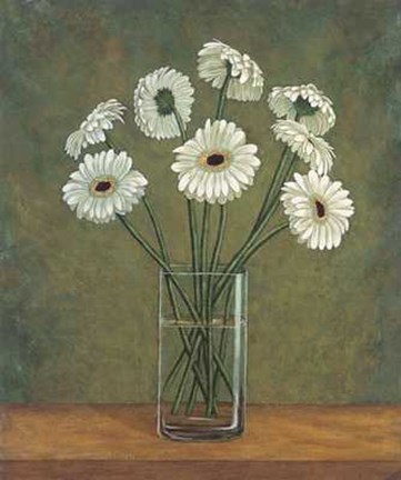 Framed Vase de Marguerites Print