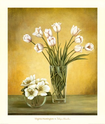 Framed Tulipes Blanches Print