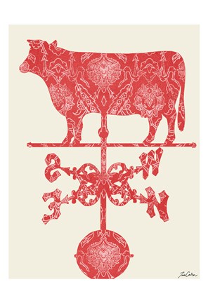 Framed Weather Vane Cow Print