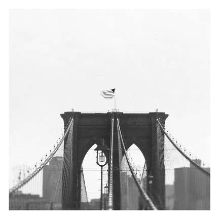 Framed Brooklyn Bridge bw Print