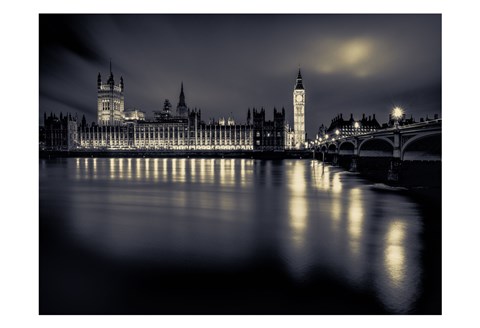 Framed London Duotone Parliament Print