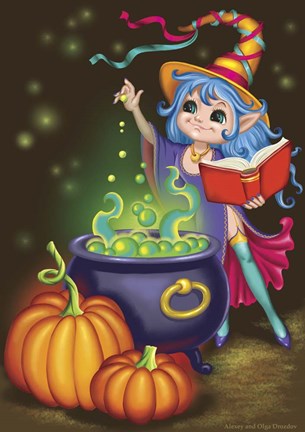 Framed Potion Cooking Print