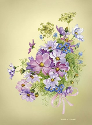 Framed Bouquet of Summer Flowers Print