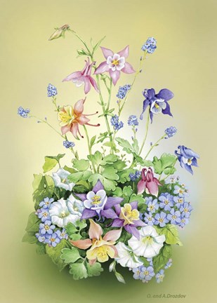 Framed Flowers at the House Print