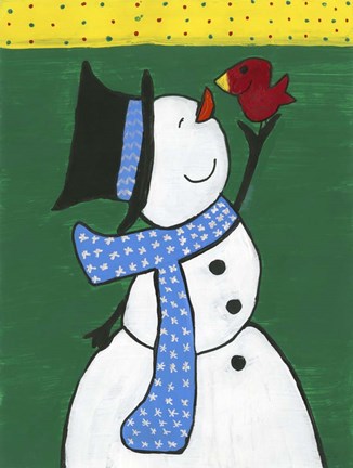 Framed Snowman Smile Print