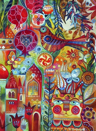 Framed Summer Cat Print