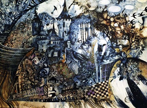 Framed Indigo Fish Print