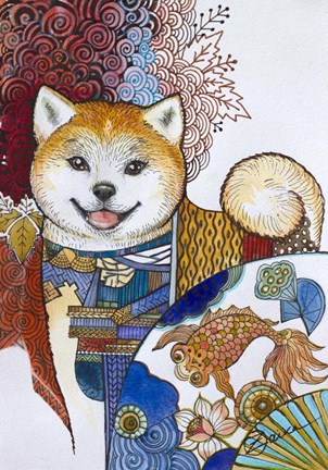 Framed Akita Inu Print