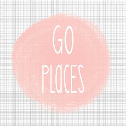 Framed Go Places - Blush Pink Print