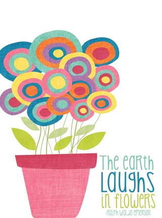 Framed Laughs in Flowers Print