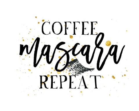 Framed Coffee Mascara Repeat Print