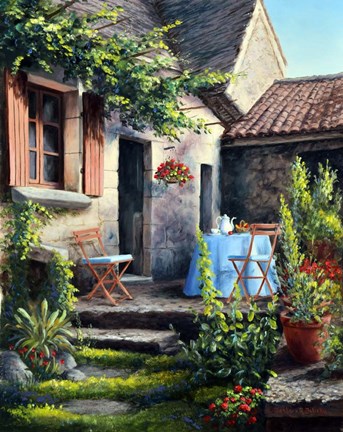 Framed Tea on the Terrace Print