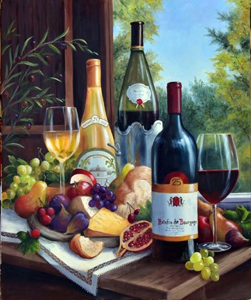 Framed Still Life with Wines Print