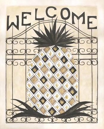Framed Welcome Pineapple Print