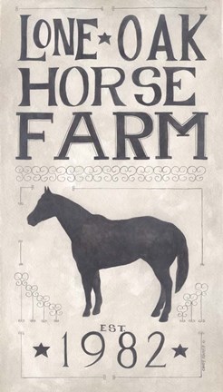 Framed Lone Oak Horse Farm Print